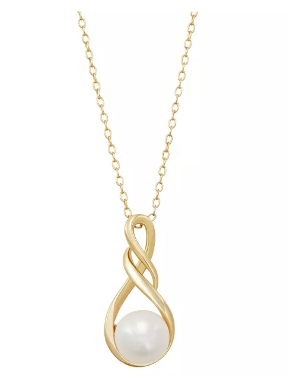 Giani Bernini 18k Gold-Tone over Sterling silver Pearl Pendant Necklace 16”-18”